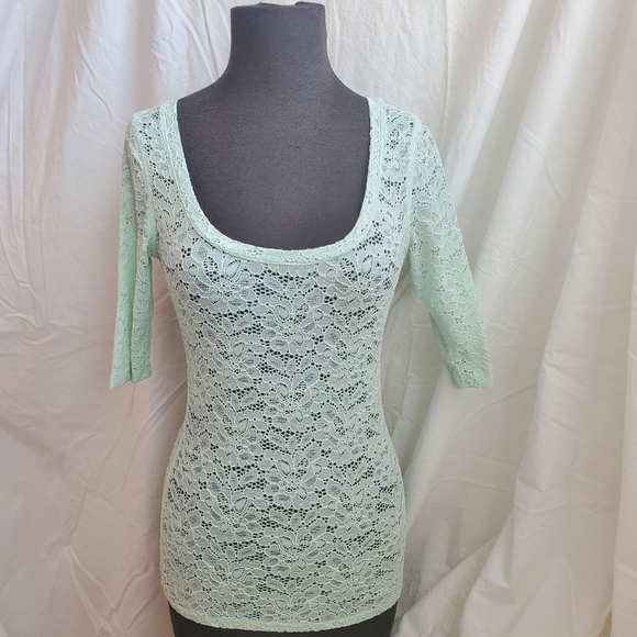 mint lace top